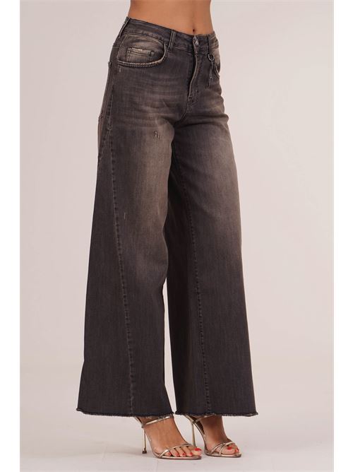 Jeans palazzo Luckylu Milano | PA09DEBLACK DENIM